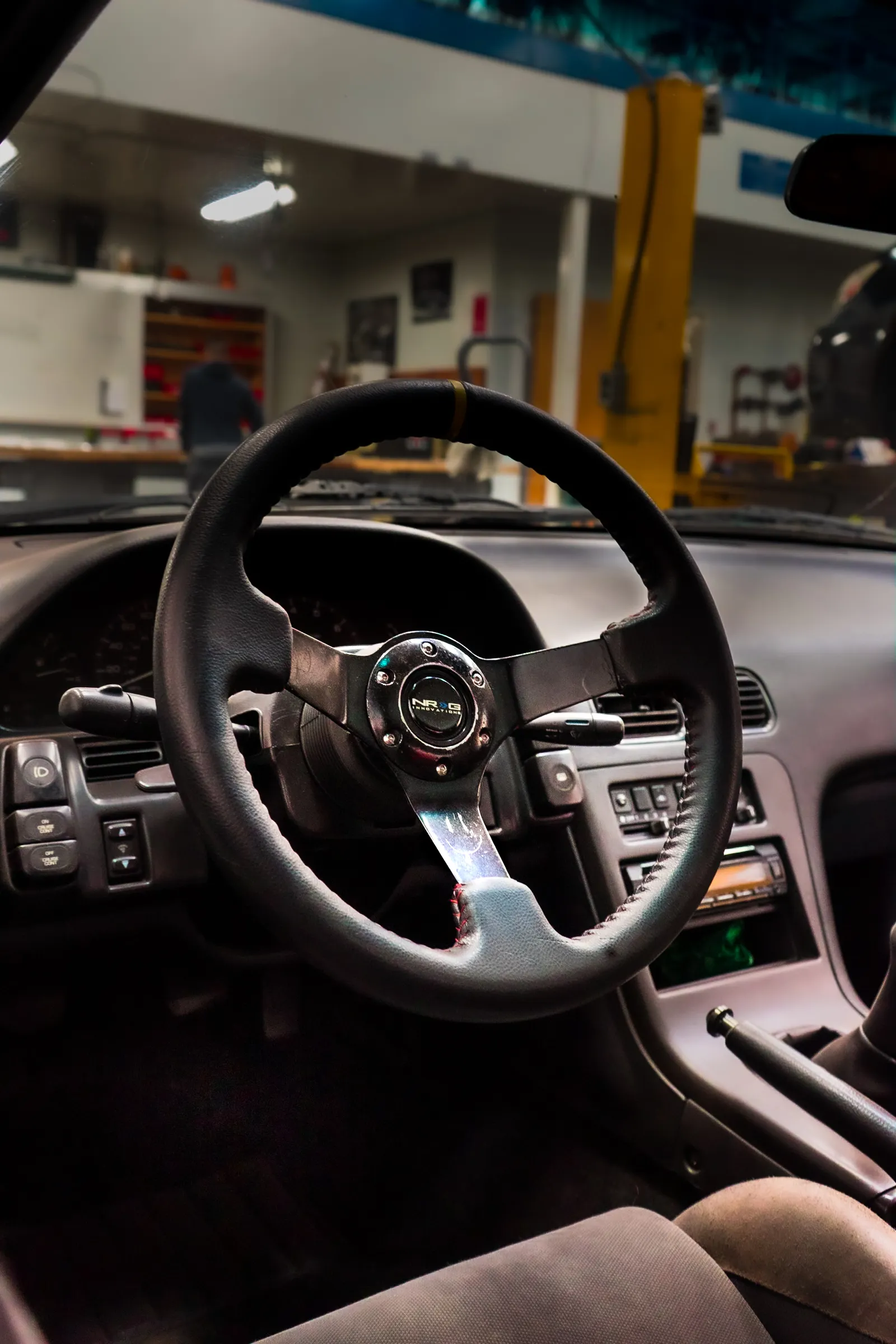Steering wheel and dashboard of a car